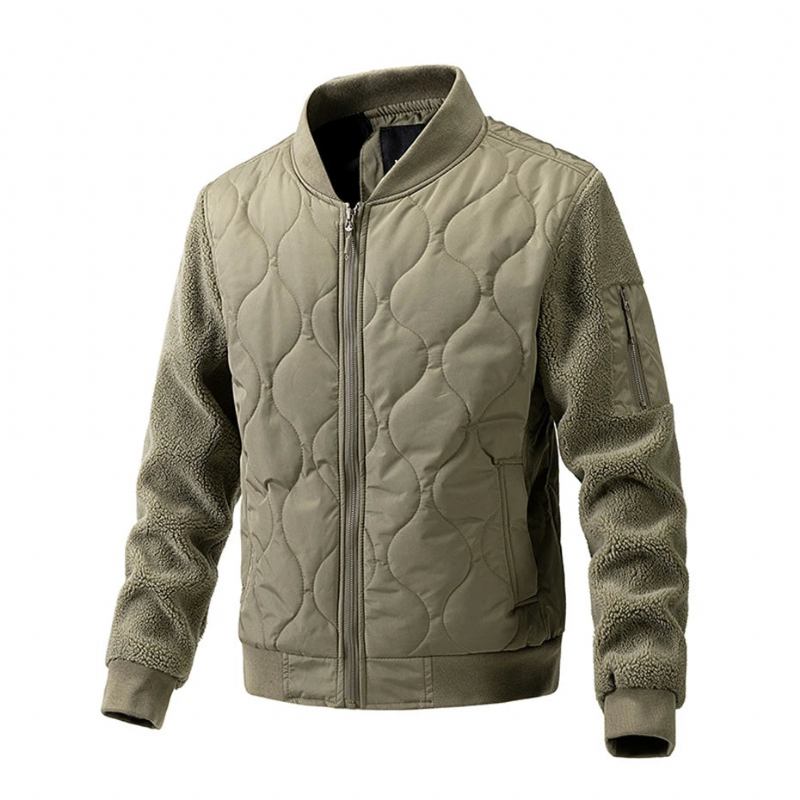 Baseballjacke Für Herren Patchwork-jacken Mit Fleeceärmeln Mäntel Frühling Und Herbst College-jacke Oberbekleidung Khaki - braun