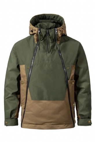 Daunenjacke Für Herren Winter-pufferjacke Farbblock-patchwork-mäntel Winter-cargo-daunenmantel Campingjacken