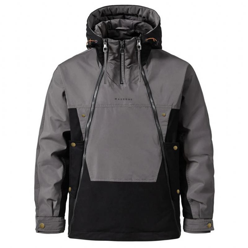 Daunenjacke Für Herren Winter-pufferjacke Farbblock-patchwork-mäntel Winter-cargo-daunenmantel Campingjacken - grün