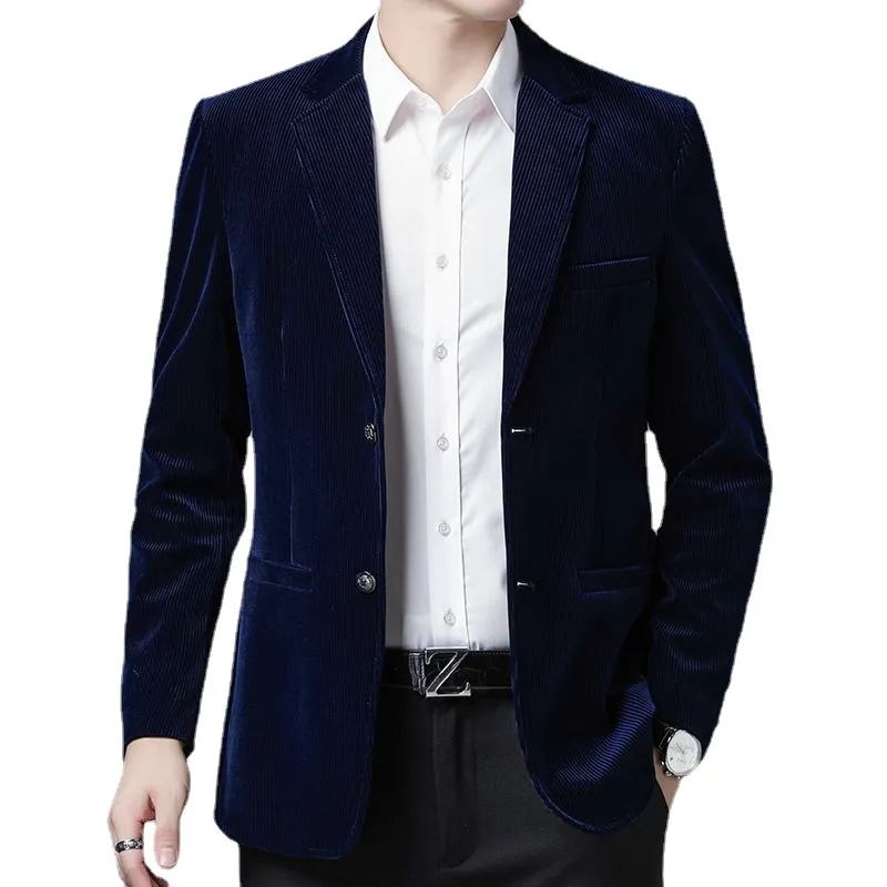 Freizeit-anzugjacken Blazer Für Herren Hochzeit Slim Fit Oberbekleidung Eleganter Mantel - Marineblau blau