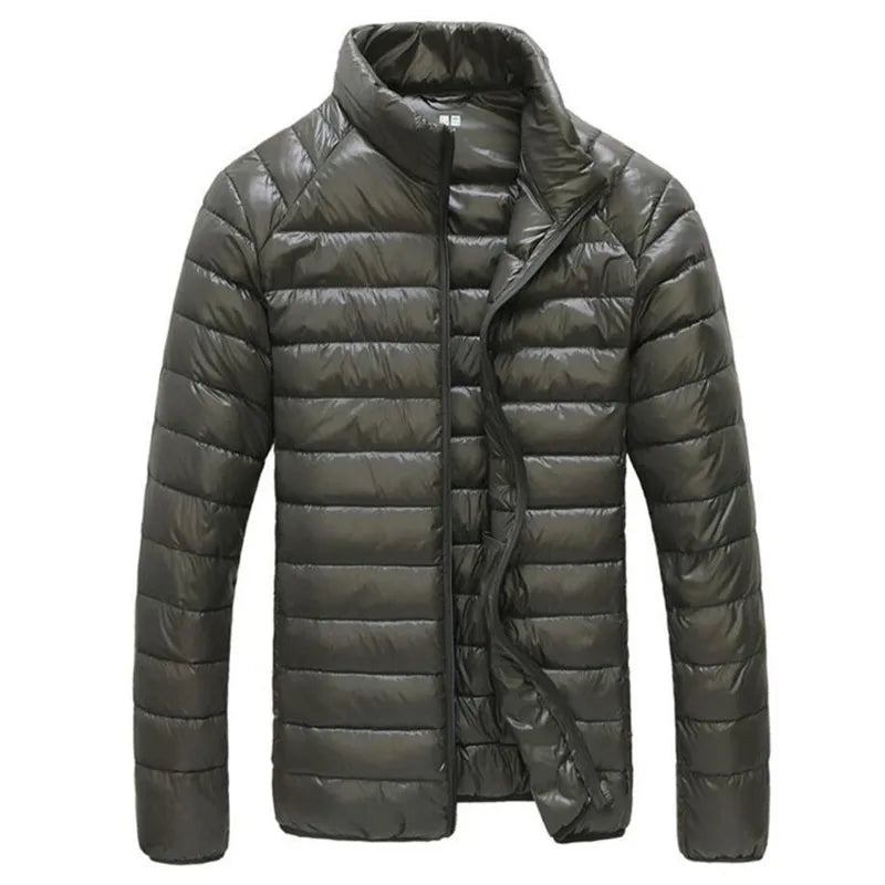 Herbst Freizeitjacke Für Herren Ultraleicht Warm Parkas Wasserdicht Leichte Weiße Entendaunenjacke Oberbekleidung - Schwarz