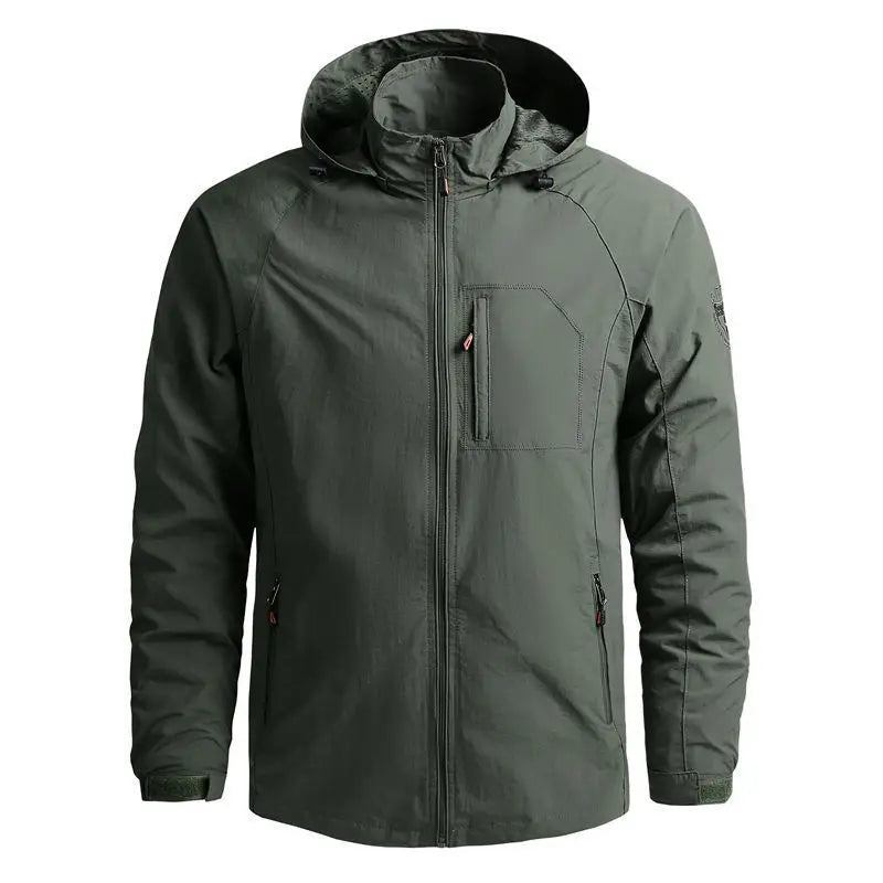 Herbst Freizeitjacke Herren Taktik Militärjacken Outdoor Wanderjacken Wasserdicht Mit Kapuze - Khaki