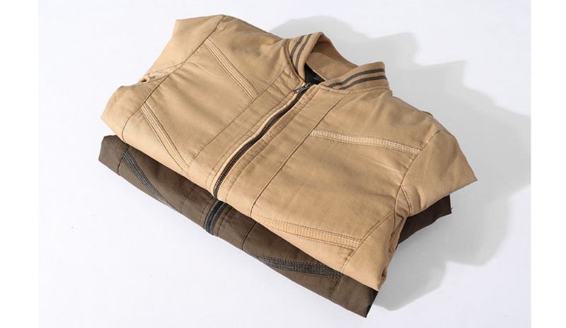 Herbst Politische Bomberjacken Für Herren Legere Oberbekleidung Für Dicke Warme Windjacke Slim Fit Baseballmäntel Bekleidung - Khaki