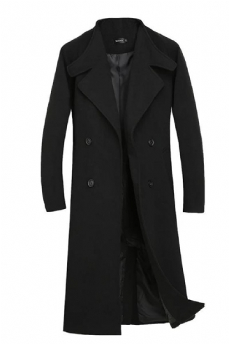 Herbst/winter Mittellange Jacke Dicker Wollmantel Lockerer Lässiger Zweireihiger Trenchcoat