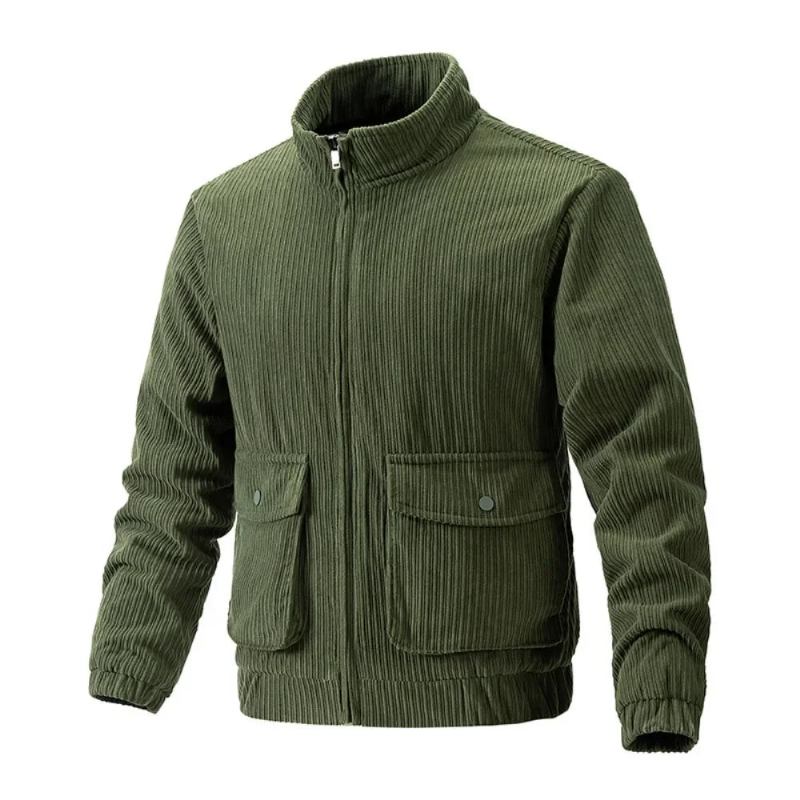 Herren-cord-windjacke Camping-mantel Taktische Kleidung Heizung Lässiger Windschutz Outdoor-cardigan-mäntel - Schwarz