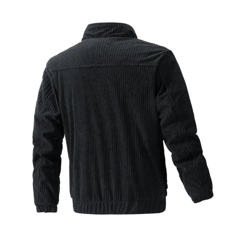 Herren-cord-windjacke Camping-mantel Taktische Kleidung Heizung Lässiger Windschutz Outdoor-cardigan-mäntel - Schwarz