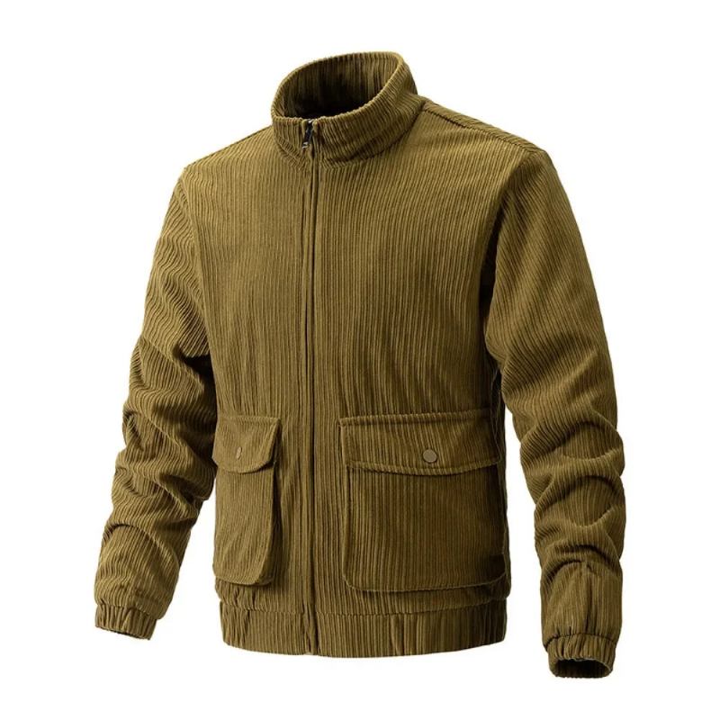 Herren-cord-windjacke Camping-mantel Taktische Kleidung Heizung Lässiger Windschutz Outdoor-cardigan-mäntel - Schwarz