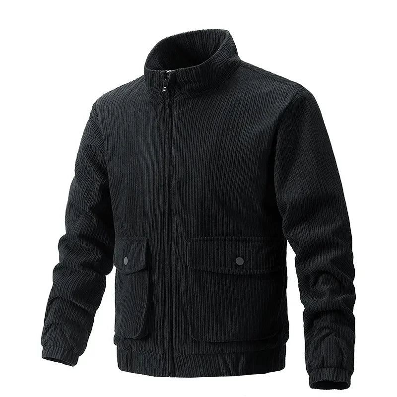 Herren-cord-windjacke Camping-mantel Taktische Kleidung Heizung Lässiger Windschutz Outdoor-cardigan-mäntel - Schwarz