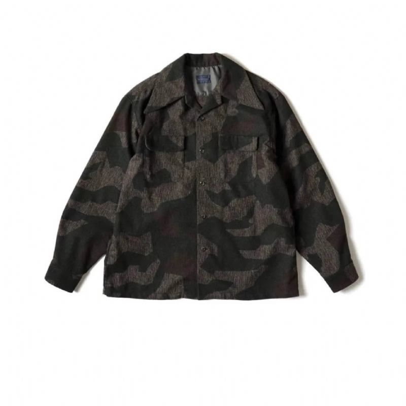 Herren Exklusive Hochwertige Camouflage Militär Freizeitjacke Mantel - Grün