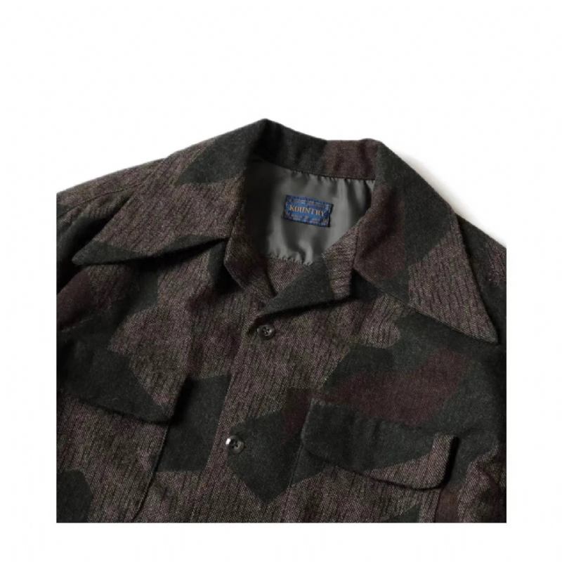 Herren Exklusive Hochwertige Camouflage Militär Freizeitjacke Mantel - Grün