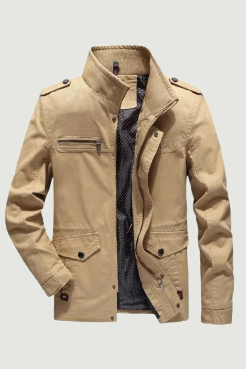 Herren Freizeitjacken Einfarbig Frühling Herbst Windjacke Herrenmäntel Gewaschene Reine Baumwolle Outdoor-mäntel Oberbekleidung