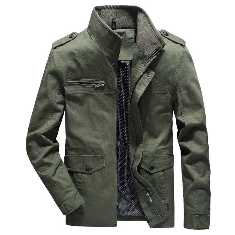 Herren Freizeitjacken Einfarbig Frühling Herbst Windjacke Herrenmäntel Gewaschene Reine Baumwolle Outdoor-mäntel Oberbekleidung - Schwarz