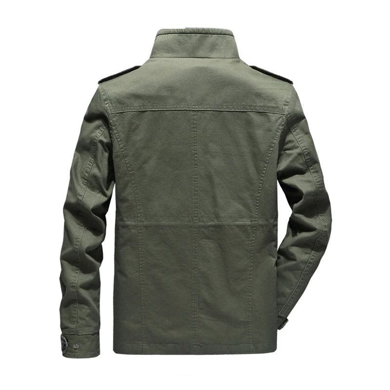 Herren Freizeitjacken Einfarbig Frühling Herbst Windjacke Herrenmäntel Gewaschene Reine Baumwolle Outdoor-mäntel Oberbekleidung - Schwarz