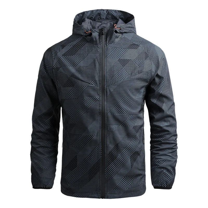 Herren Frühling Herbst Jacke Dünn Lässig Schnelltrocknend Windjacke Outdoor Sportjacke - Blau