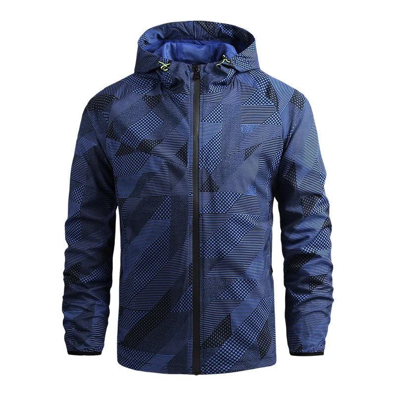 Herren Frühling Herbst Jacke Dünn Lässig Schnelltrocknend Windjacke Outdoor Sportjacke - Blau