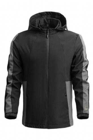 Herren Frühling Herbst Kapuzenjacke Mantel Lässig Windbreaker Herrenoberbekleidung Outdoor