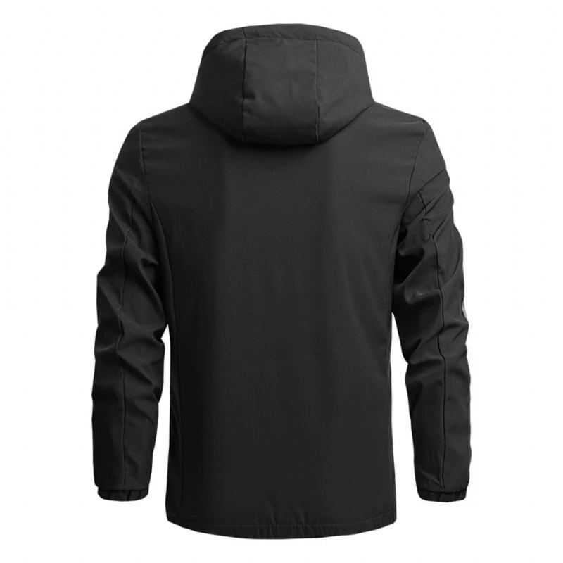 Herren Frühling Herbst Kapuzenjacke Mantel Lässig Windbreaker Herrenoberbekleidung Outdoor - grau