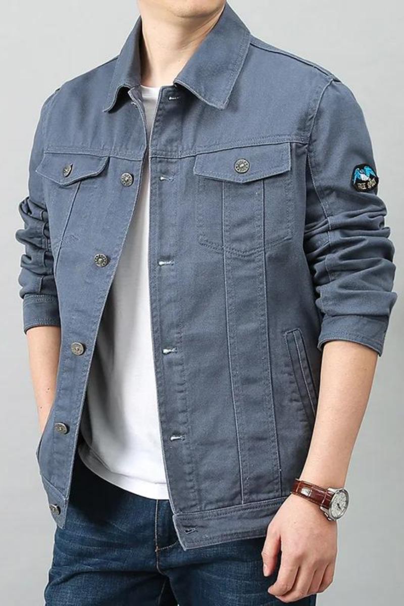 Herren Frühling Herbst Top Lässige Baumwoll-jeansjacke Trend Reversjacke Bomber Taktische Jacken