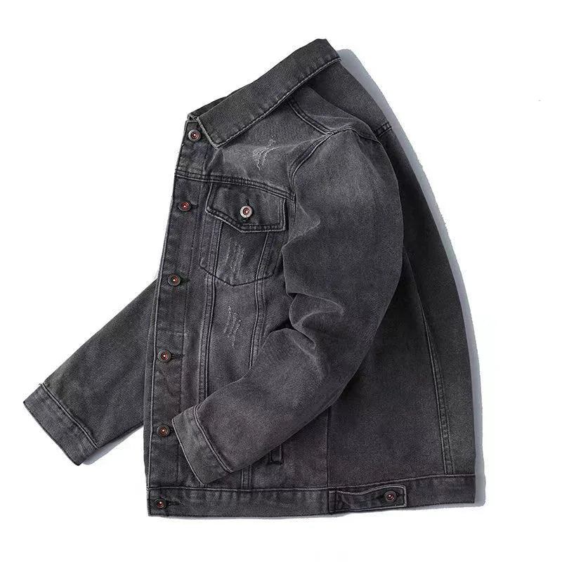 Herren Herbst Jeansjacke Lockere Werkzeug Lässige - Hellblau