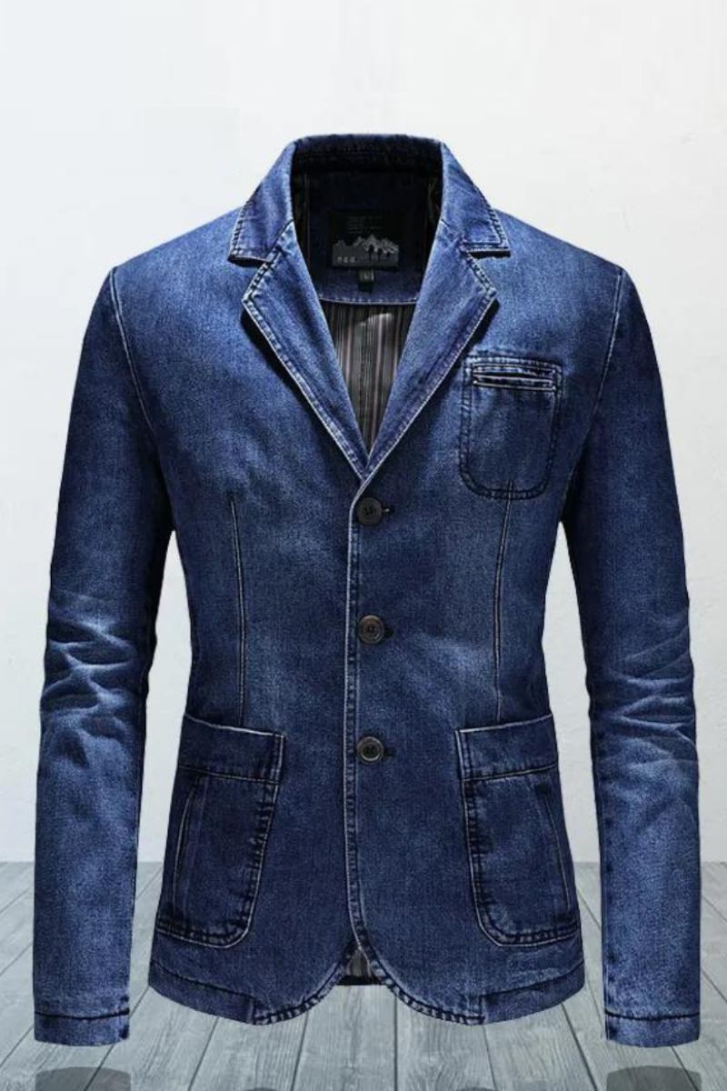 Herren Jeansblazer Herrenmantel Übergroßer Frühling Herbst Casual Blazer Herrenbekleidung Oberbekleidung Jacke