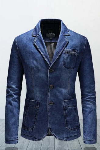 Herren Jeansblazer Herrenmantel Übergroßer Frühling Herbst Casual Blazer Herrenbekleidung Oberbekleidung Jacke