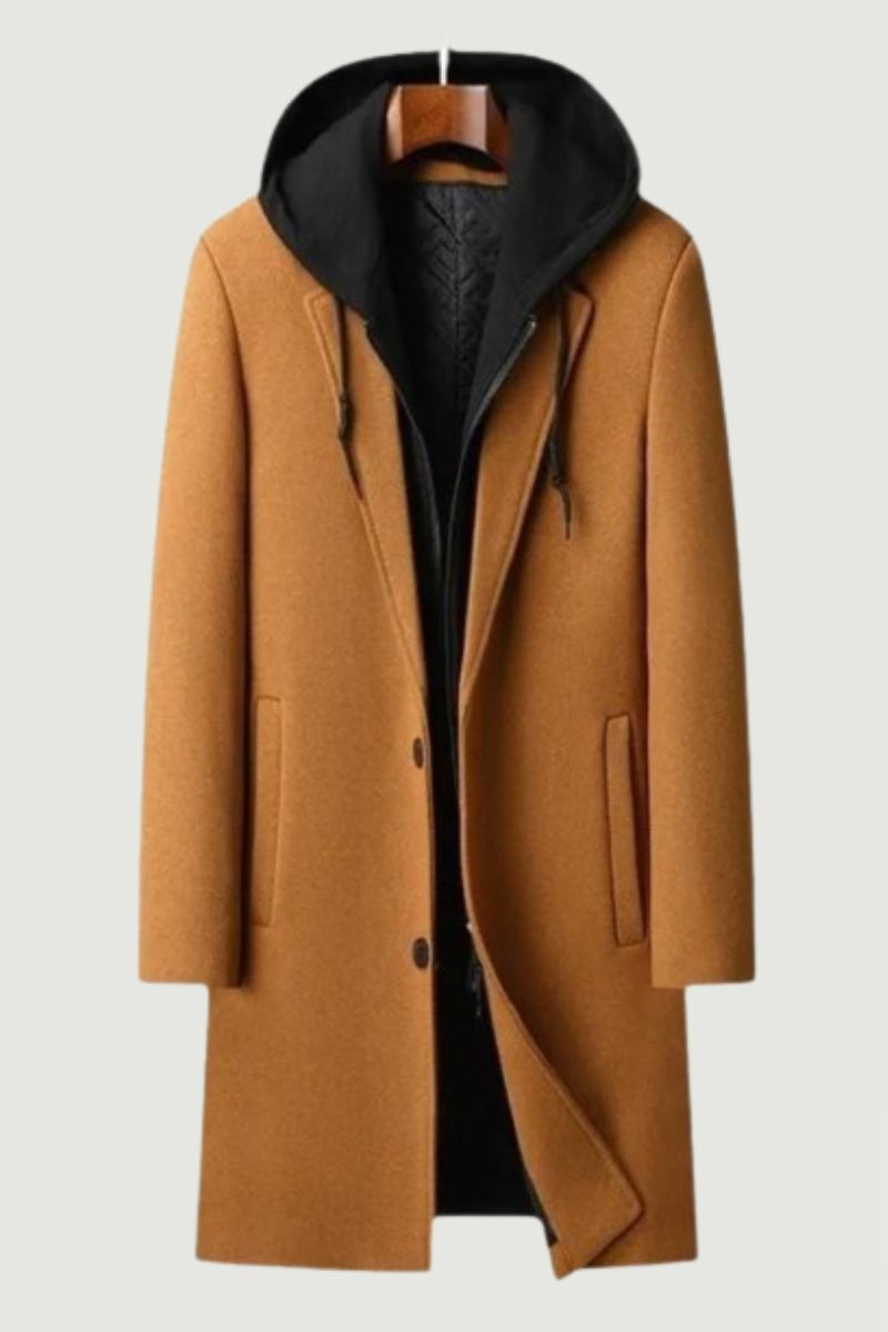 Herren Mit Kapuze Wollmischung Kaschmir Lang Lässig Wollmäntel Trenchcoats Wintermäntel Für Business Lässige Winterjacken Größe 4xl