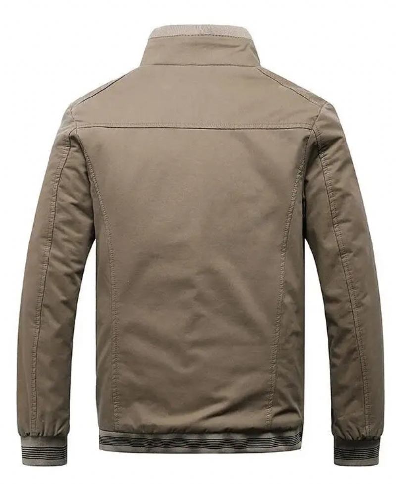 Herren-oberbekleidung Fleece Dick Warm Lässig Windjacke Baseball-mäntel Winter-bomberparkas Für Herren - Beige