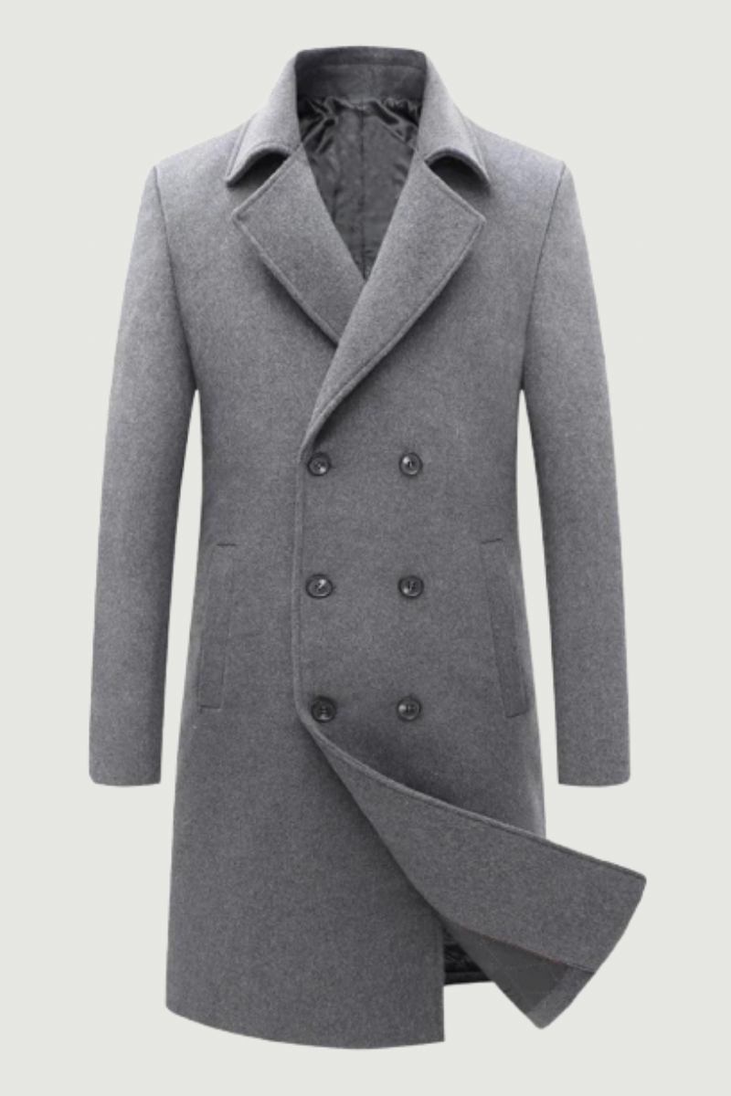 Herren Winter Wollmantel Zweireihige Businessjacke Für Wollmischungen Trenchcoat Für Übermantel