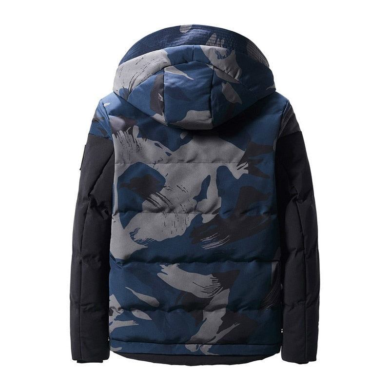 Herren-wintermäntel Schmale Militär-tarnjacke Oberbekleidung Warmer Mantel Lässige Herrenbekleidung - Blau