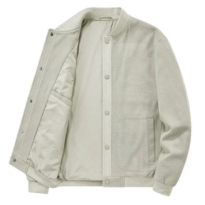 Herrenjacke Freizeitjacke Windjacke Waffelmuster Sportbekleidung Für Herren Baseballjacken - Beige