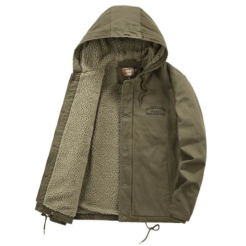 Herrenjacke Motorrad-cardigan Outdoor Windschutz Heizung Militär Kalt - Khaki