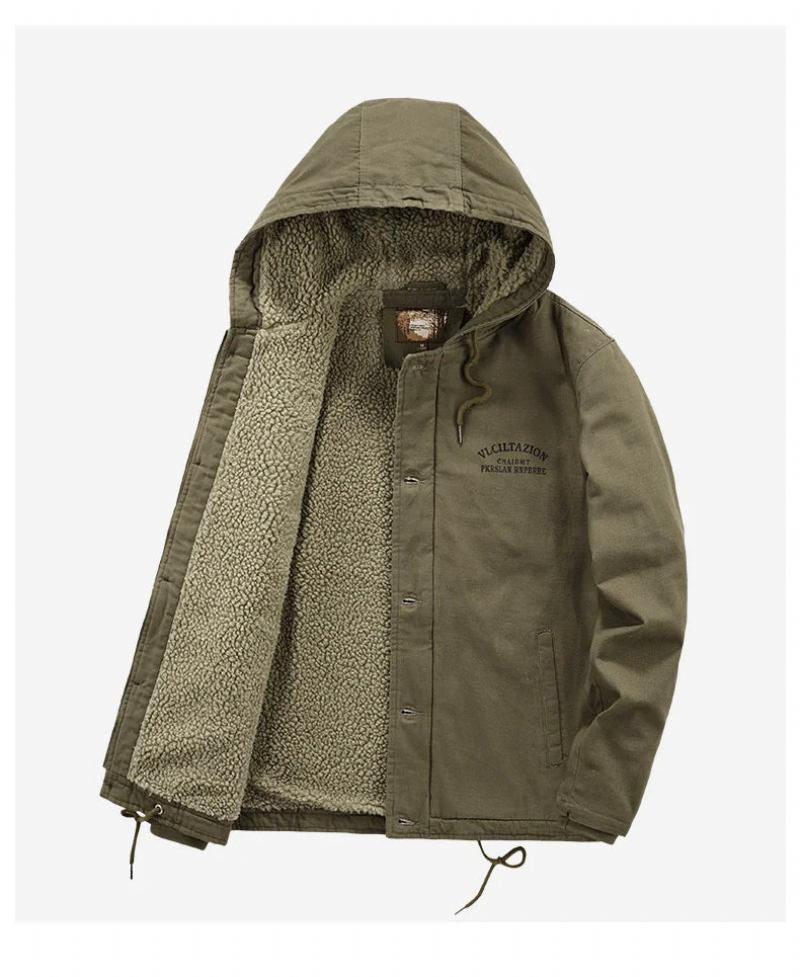 Herrenjacke Motorrad-cardigan Outdoor Windschutz Heizung Militär Kalt - Khaki