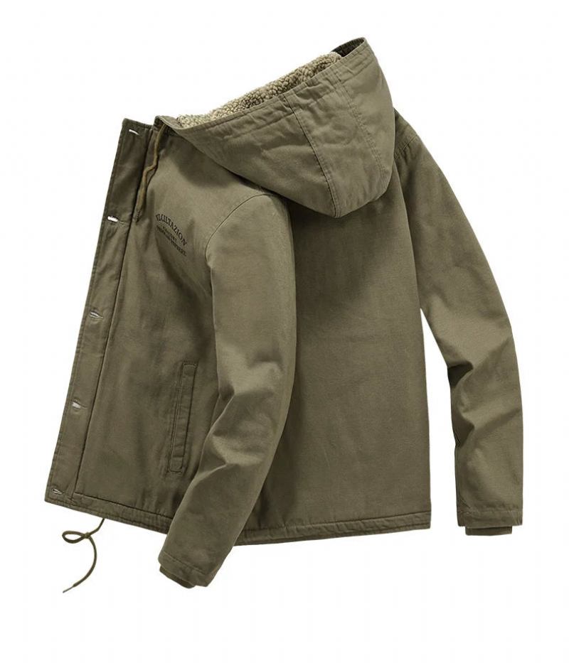 Herrenjacke Motorrad-cardigan Outdoor Windschutz Heizung Militär Kalt - Khaki