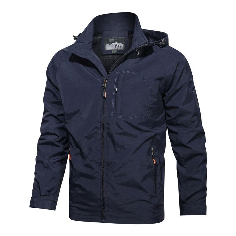 Herrenjacke Neue Freizeit-windjacke Bombermäntel Für Herren Frühling Herbst Wasserdichte Outdoor-jacken Streetwear - Blau