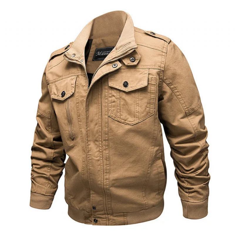 Herrenjacken Militärstil Armeejacken Kleidung Herren Bomber Jeansjacken Streetwear Baumwolle - Khaki