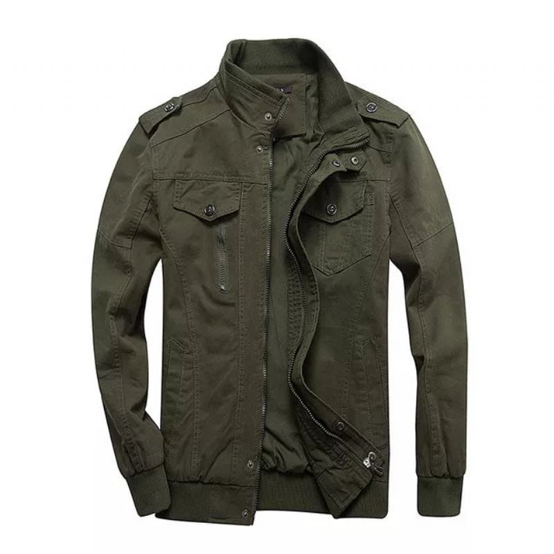 Herrenjacken Militärstil Armeejacken Kleidung Herren Bomber Jeansjacken Streetwear Baumwolle - Khaki