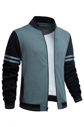 Jacke Für Herren Frühling Herbst Baseballjacke Mantel Lässig Ärmel Patchwork-jacke Herrenoberbekleidung