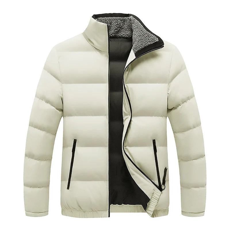 Jacke Für Herren Parkas Winter Dick Mantel Lässig Einfarbig Stehkragenjacken Oberbekleidung - blau