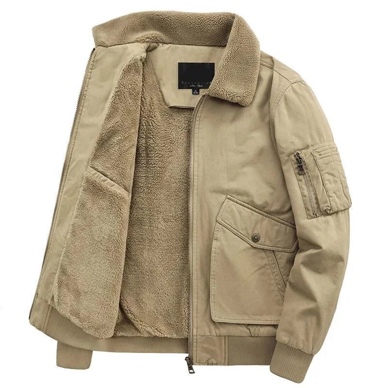 Militärische Windjacke Für Herren Campingmantel Winter Taktische Kleidung Heizung Lässiger Windschutz Luxus-cardigan Mäntel - Schwarz