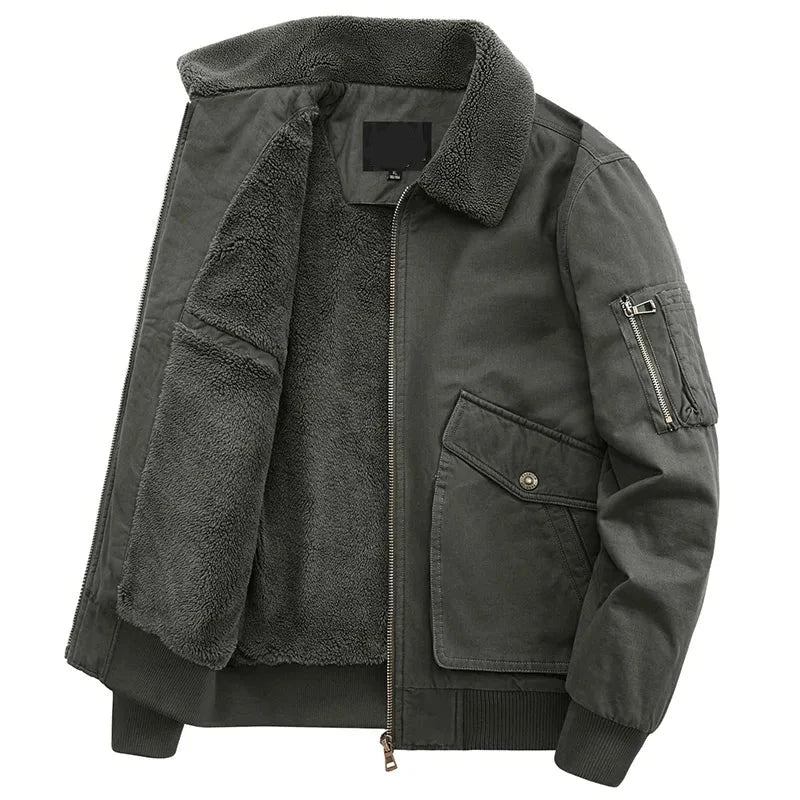 Militärische Windjacke Für Herren Campingmantel Winter Taktische Kleidung Heizung Lässiger Windschutz Luxus-cardigan Mäntel - Schwarz