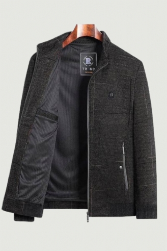 Schöne Herrenjacke Mit Version Schmale Freizeitjacke Trend Dicker Wollmantel Für Den Winter