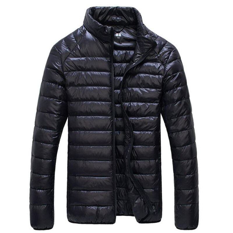 Ultraleichte 90 % Weiße Entendaunenjacke Für Herren Chaqueta Hombre Winddicht Freizeitparka Für Dünne Herrenjacken Größe M-3xl - Schwarz