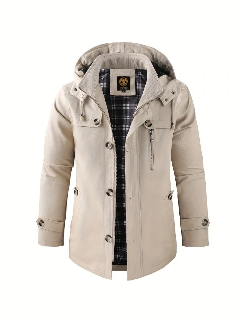 Vintage-winterkleidung Für Herren Jacken Parkas Für Daunenmantel Leichte Parka Kalt - Beige