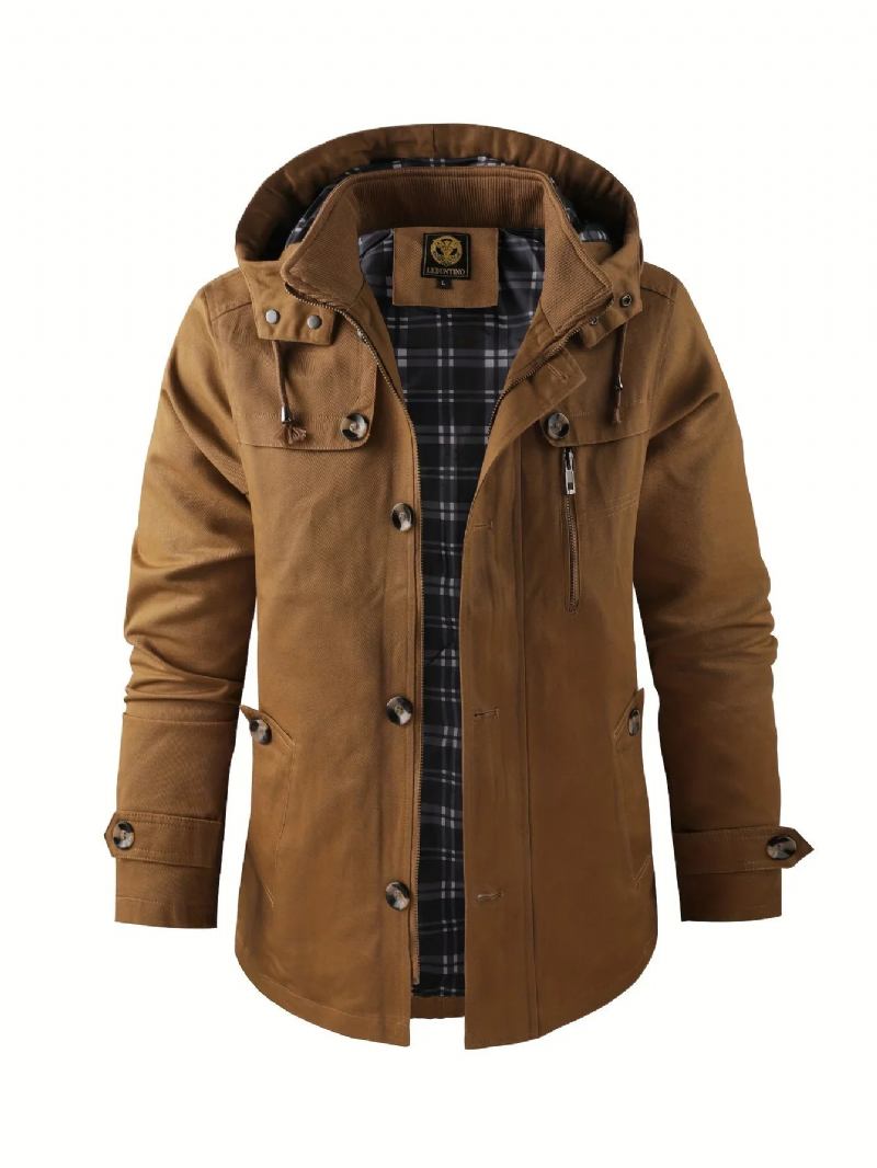 Vintage-winterkleidung Für Herren Jacken Parkas Für Daunenmantel Leichte Parka Kalt - Beige