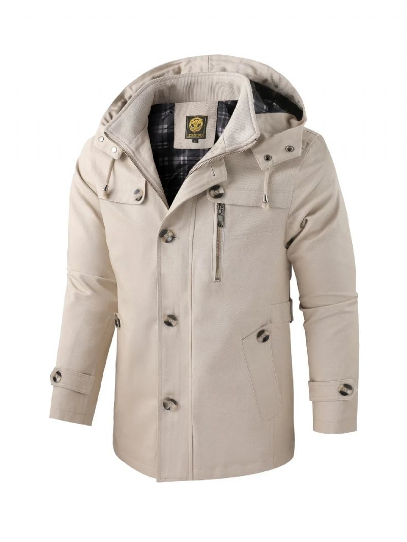 Vintage-winterkleidung Für Herren Jacken Parkas Für Daunenmantel Leichte Parka Kalt - Beige