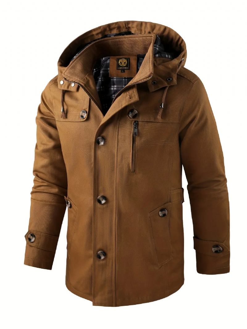 Vintage-winterkleidung Für Herren Jacken Parkas Für Daunenmantel Leichte Parka Kalt - Beige