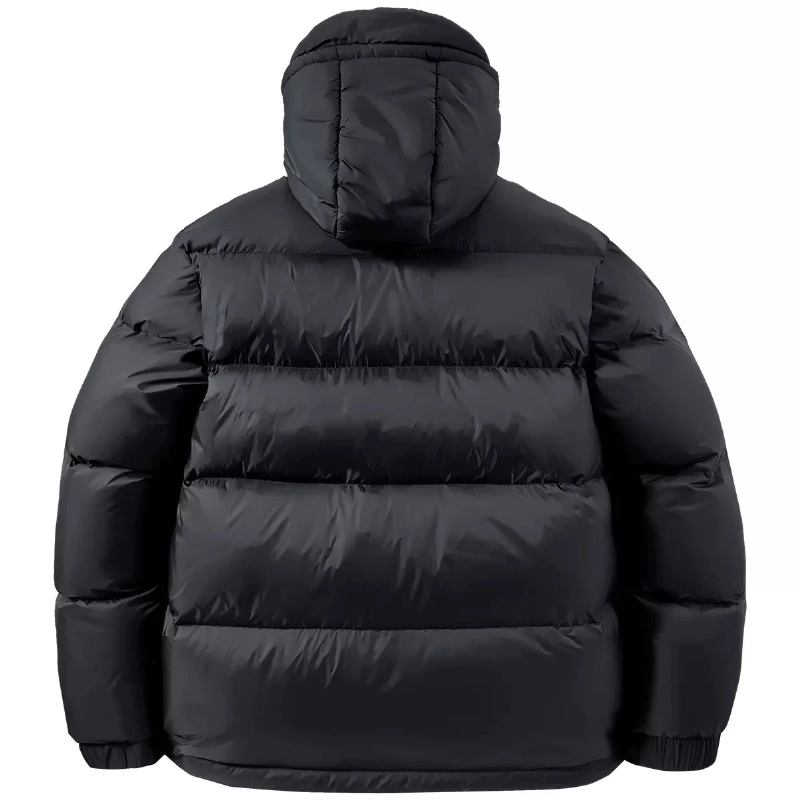 Winter-daunenjacke Für Herren Funktionelle Taktische Weiße Daunenjacke Mit Kapuze Warm Dick Hip-hop-streetwear-mantel - Schwarz