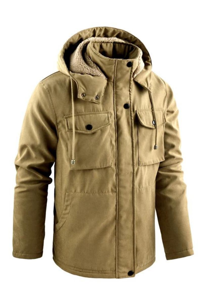 Winter Dicke Warme Fleece-parkajacke Für Herren Winddichte Jacke Mit Kapuze Mantel Herrenjacke