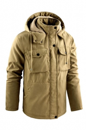 Winter Dicke Warme Fleece-parkajacke Für Herren Winddichte Jacke Mit Kapuze Mantel Herrenjacke