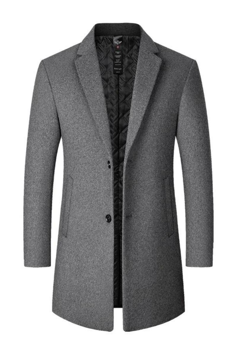 Winter Dicker Wollmantel Für Herren Stehkragen Oberbekleidung Aus Wollmischung Eleganter Lässiger Trenchcoat